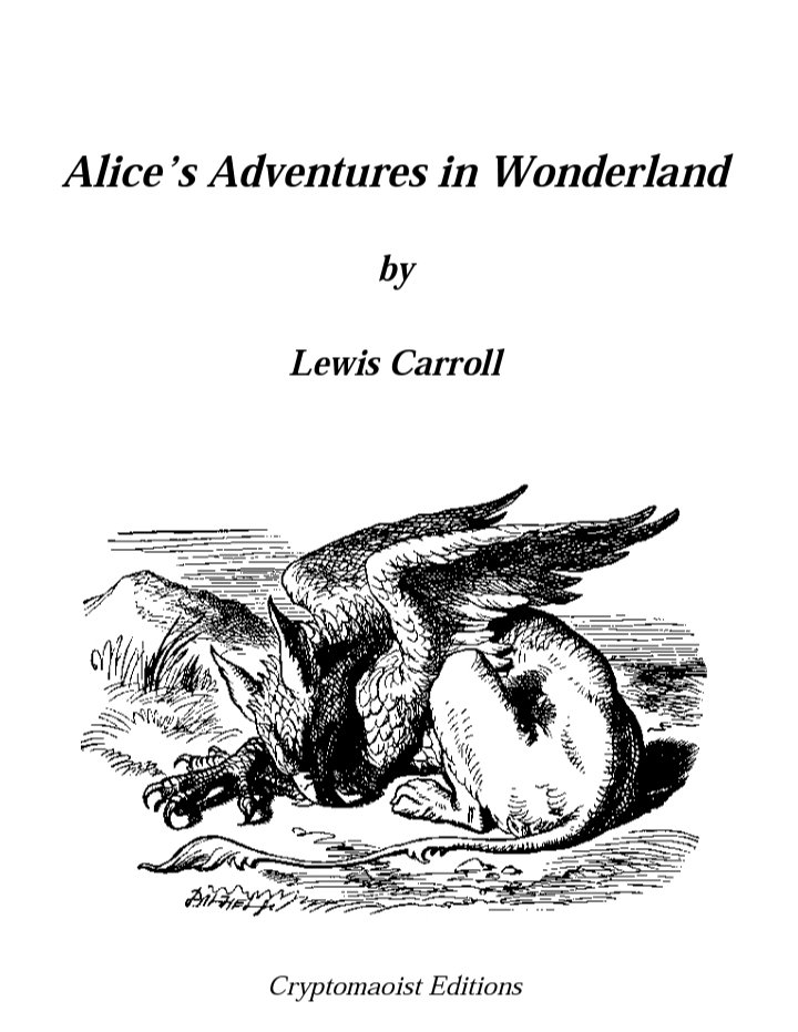 Alice's adventures in wonderland